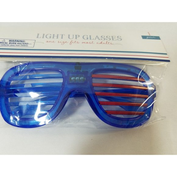 Light-up Sunglasses Patriotic 2 pairs for Adults Blue Stars and stripes - Picture 4 of 5